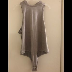 Low Side Dip Suede Leotard